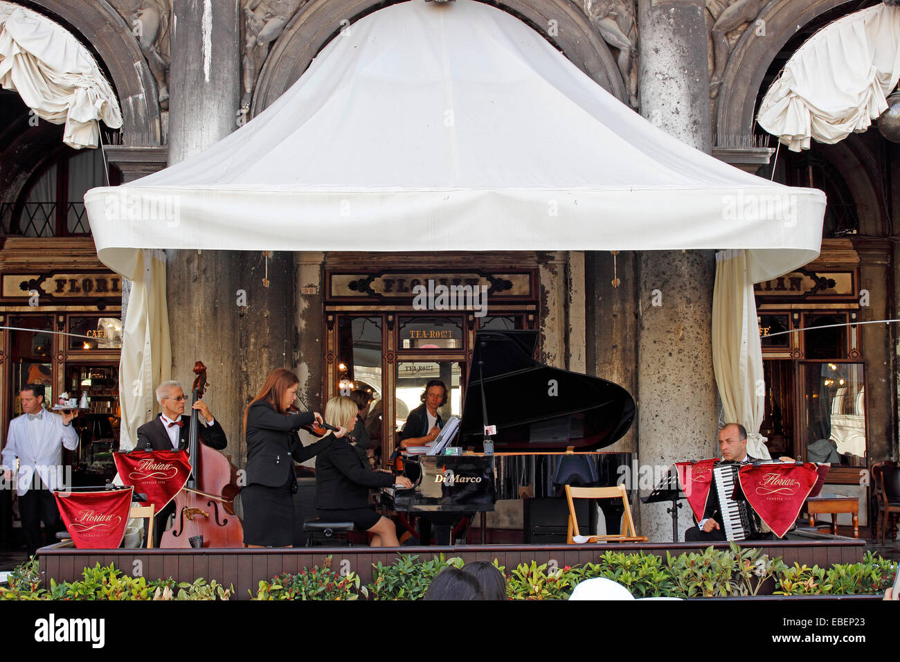 Venice Italy San Marco famous Cafe Florian on the Piazza Stock Photo