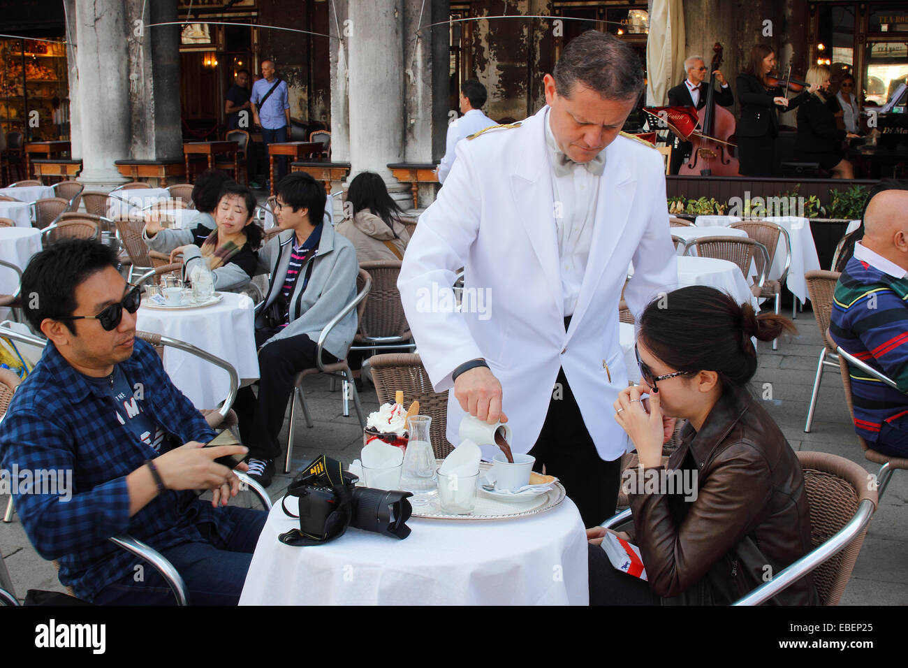 Venice Italy San Marco famous Cafe Florian on the Piazza Stock Photo