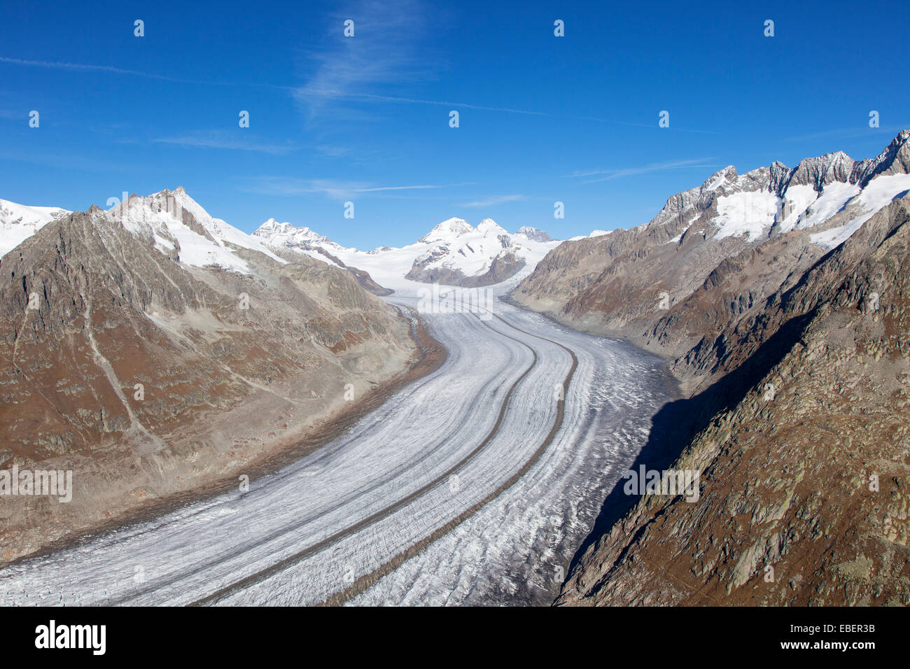 Aletsch Glacier, Switzerland Stock Photo