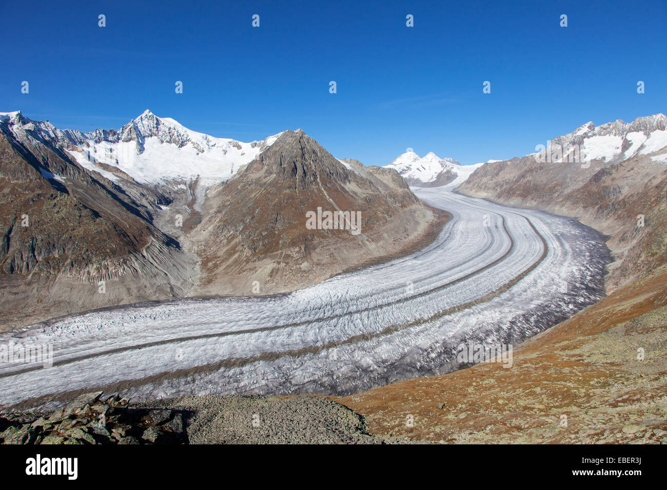 Aletsch Glacier, Switzerland Stock Photo