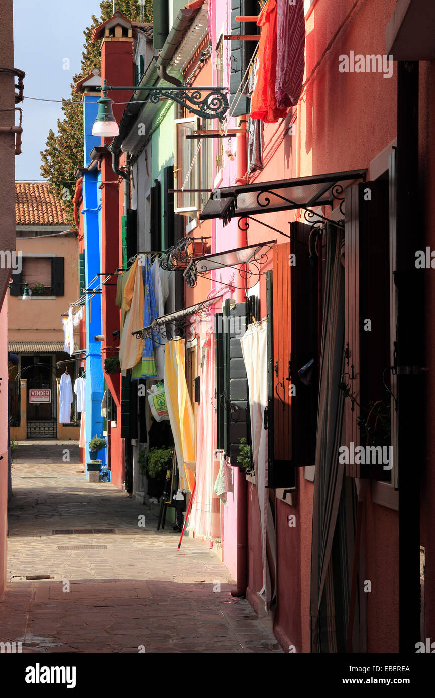 Venice Italy Burano colorful houses along island canals Stock Photo - Alamy