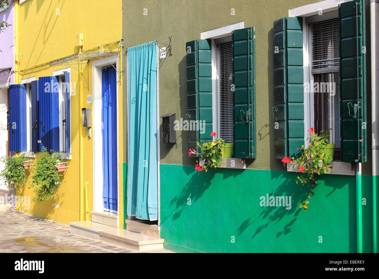 Venice Italy Burano colorful houses along island canals Stock Photo - Alamy