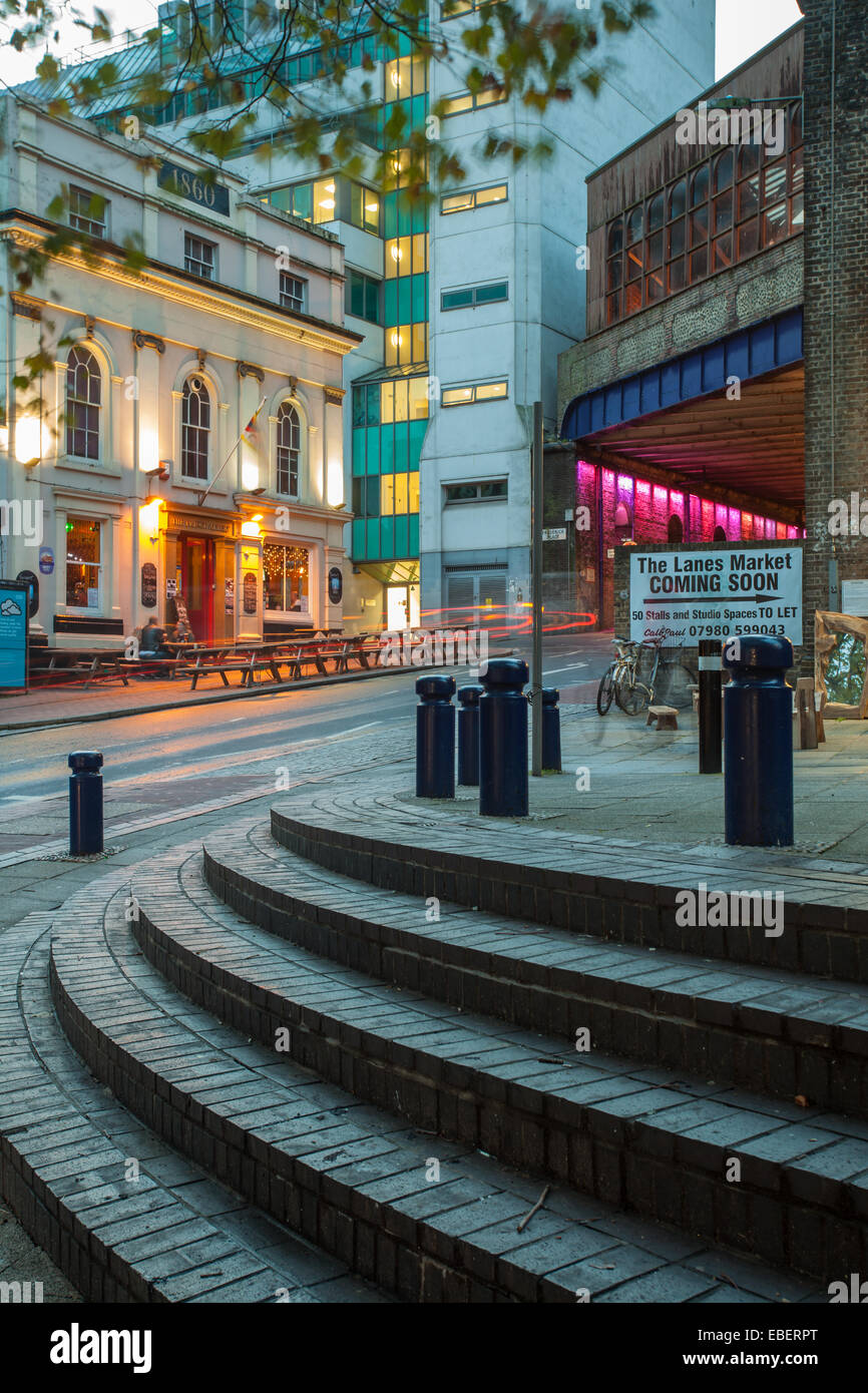 Dusk at Trafalgar Street in Brighton Stock Photo Alamy