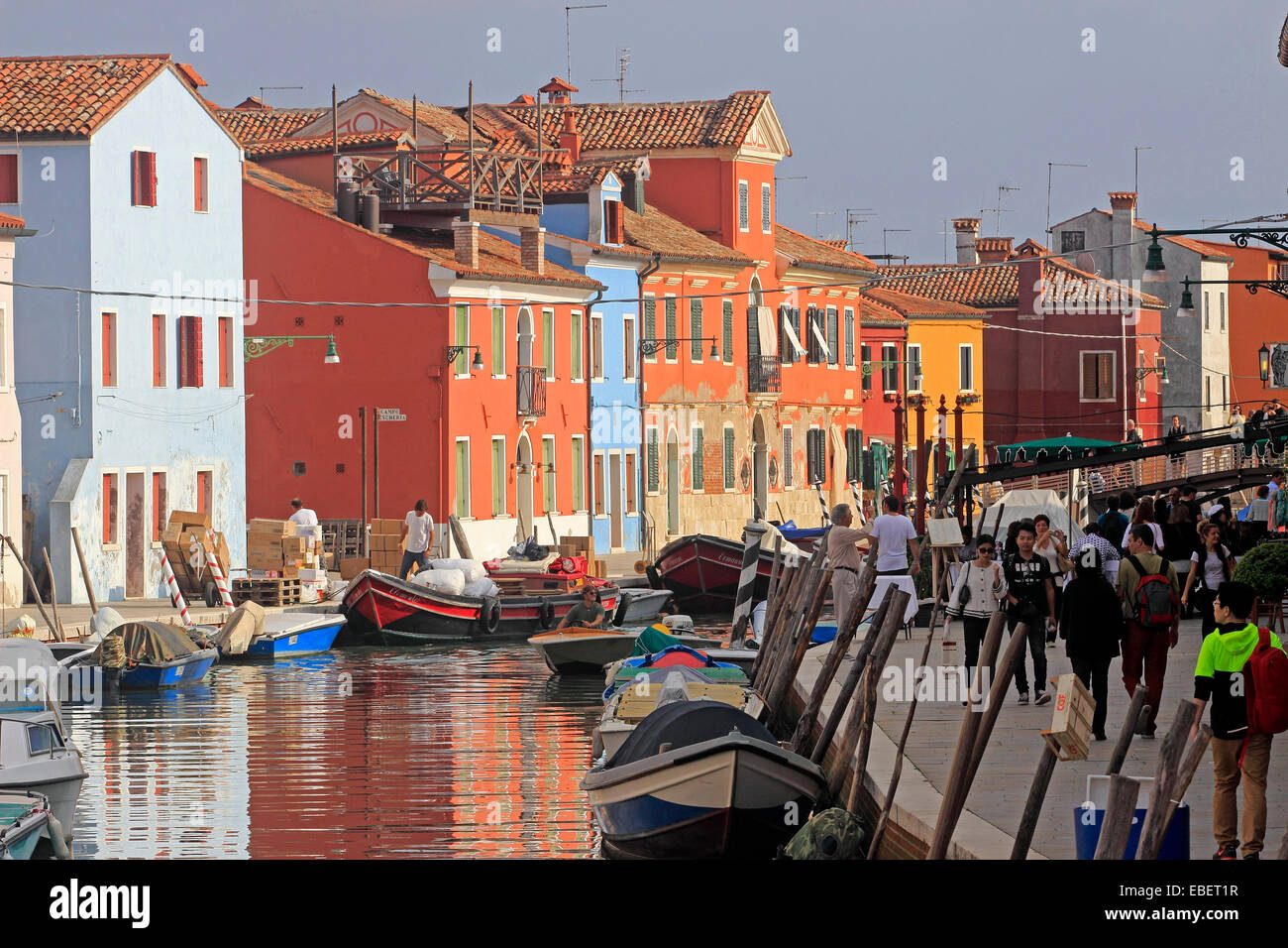 Venice Italy Burano colorful houses along island canals Stock Photo - Alamy