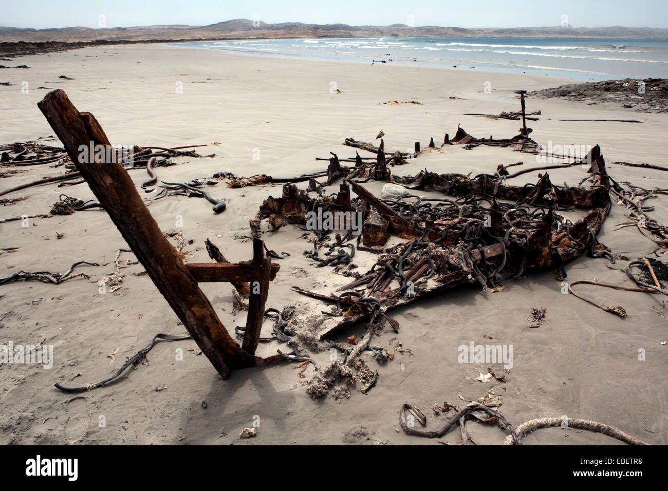 Old Shipwreck at Grosse Bucht - Luderitz Peninsula, Namibia, Africa Stock Photo
