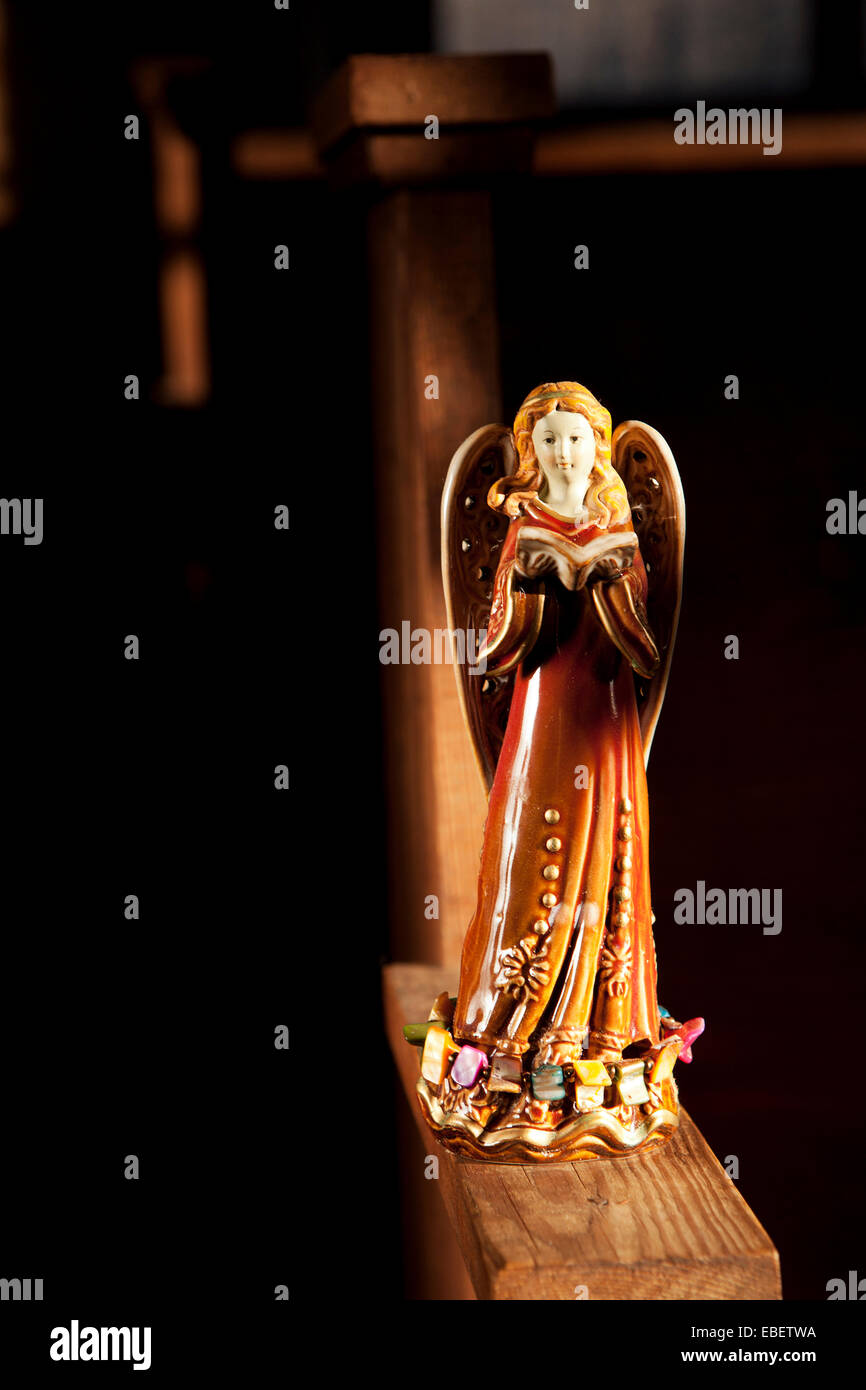 Angel Figurine in Wood's Chapel Cemetery - Balsam Grove - North Carolina USA Stock Photo
