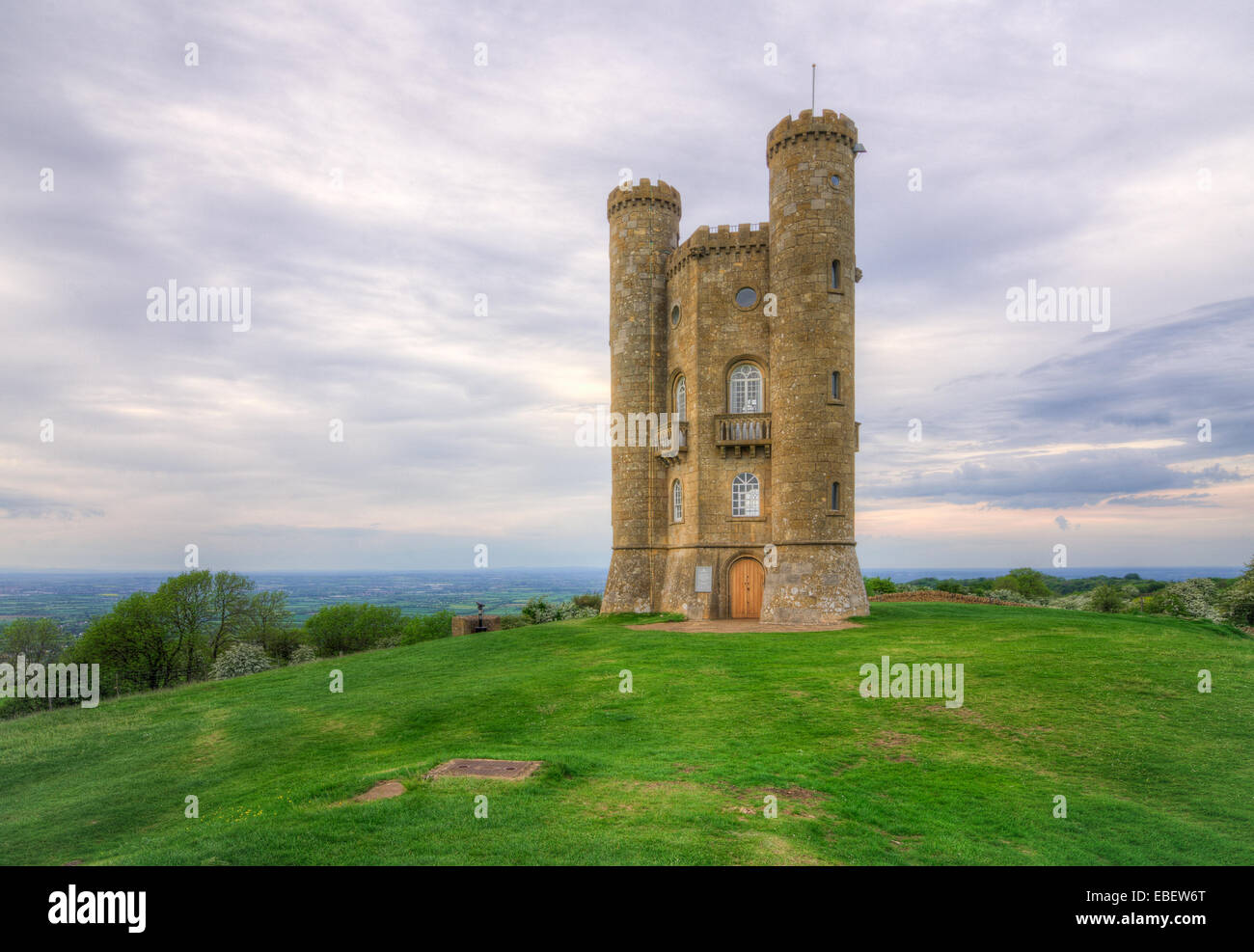 Broadway Tower in Worcestershire as seen at sunset Stock Photo