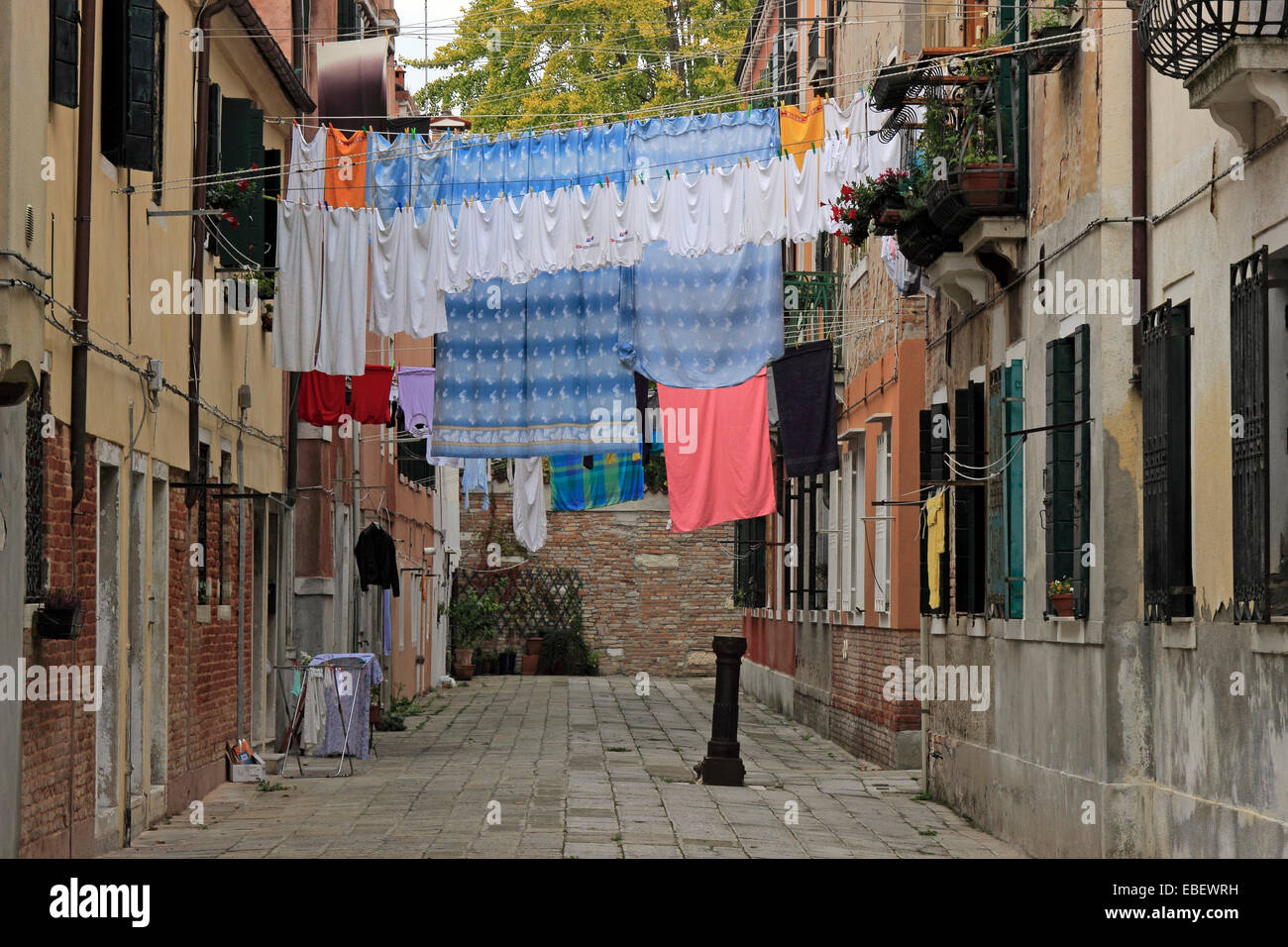 Venice Castello laundry day Stock Photo