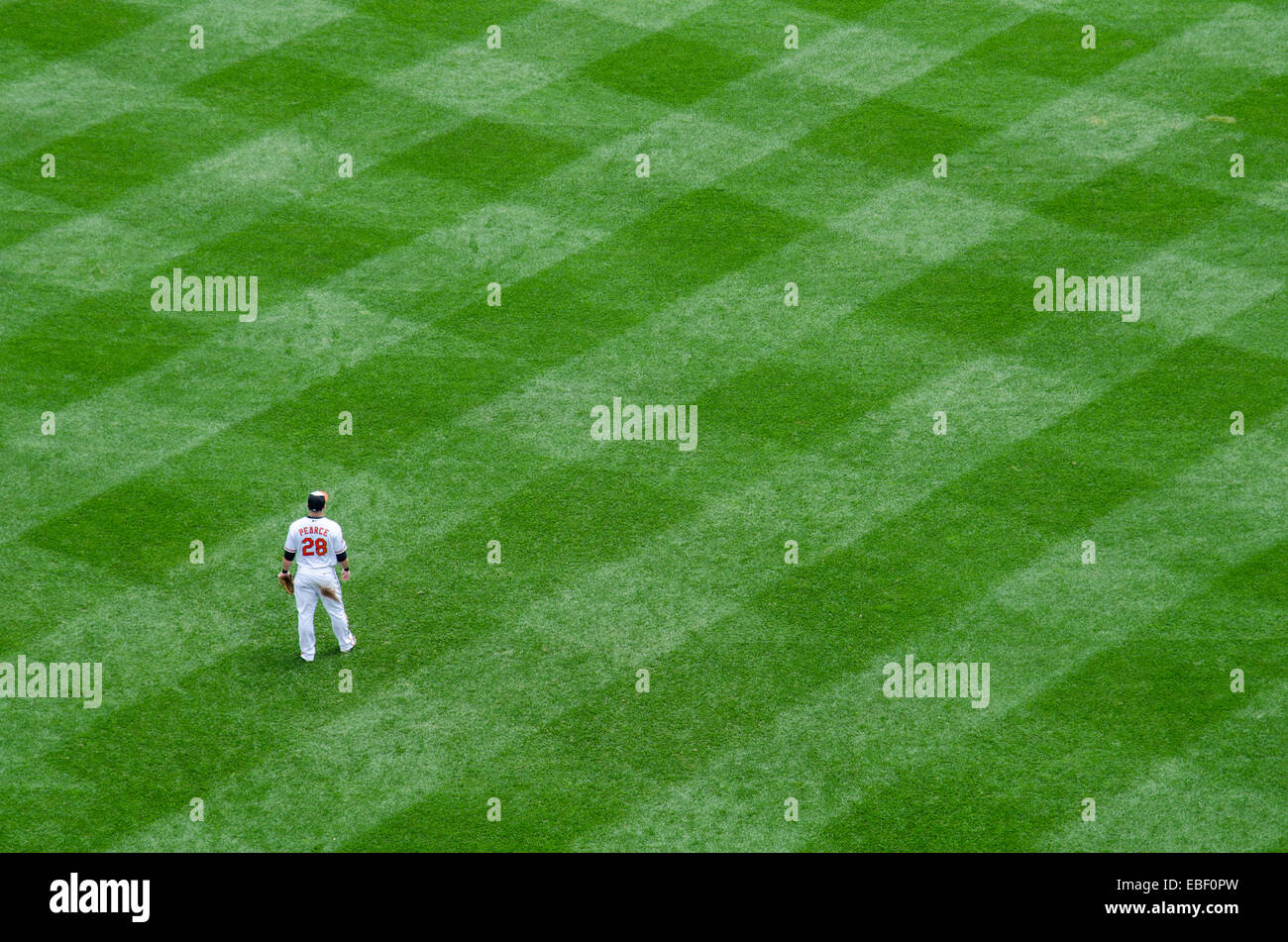 In the outfields at Camden Yards Stock Photo