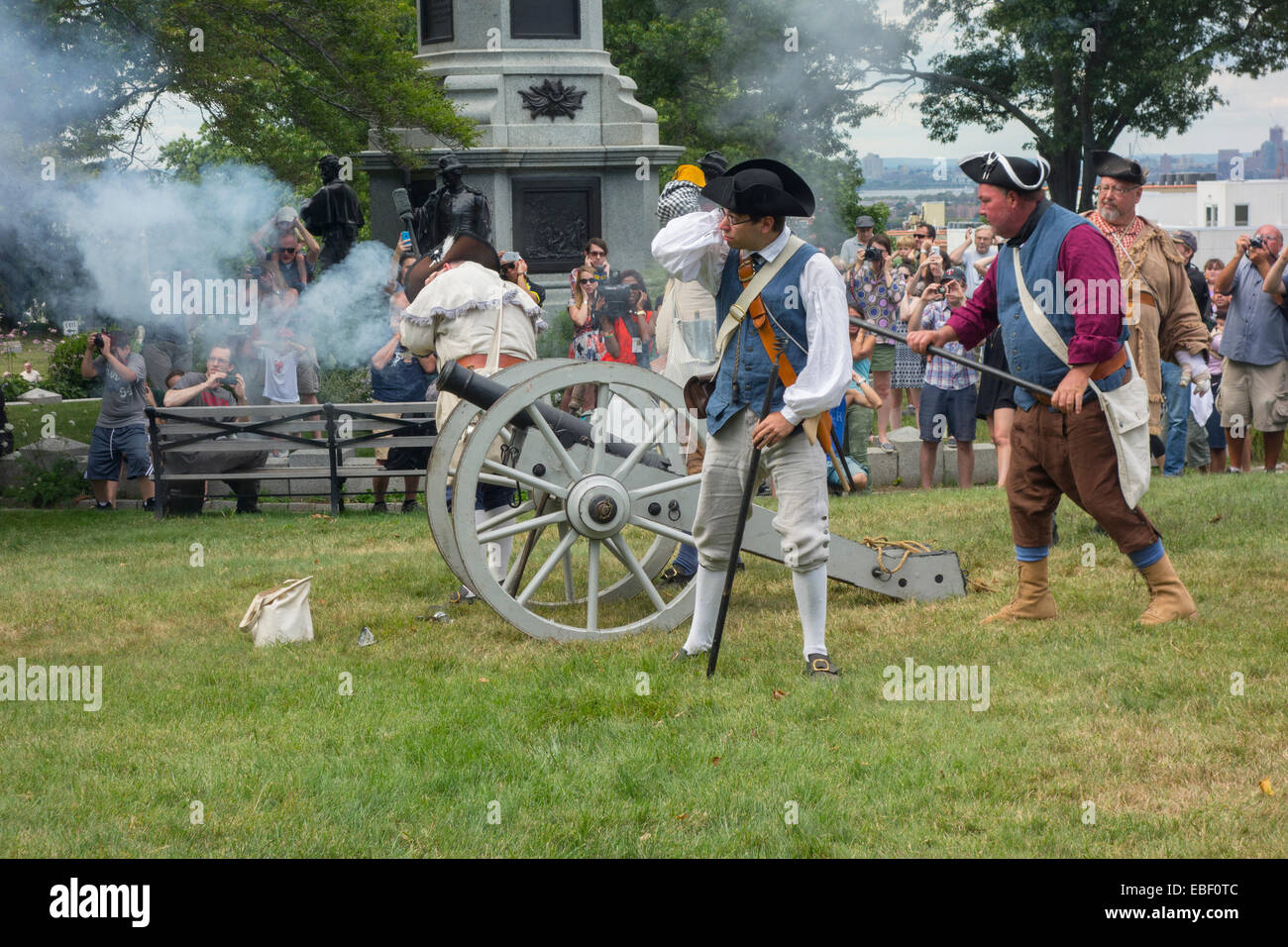 battle of Brooklyn re-enactment in Greenwood cemetery Stock Photo