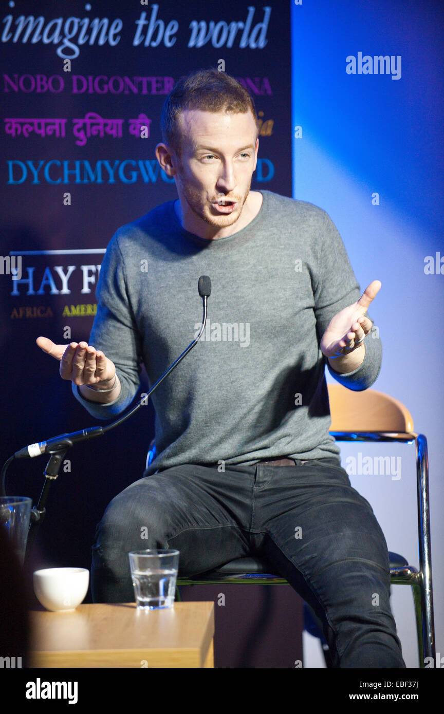 Hay-on-Wye, UK. 29th November, 2014.  Language experts David and Ben Crystal (pictured Ben Crystal) at the fifteenth Hay Festival Winter Weekend which takes place in venues around Hay-on-Wye  on the 28th 29th & 30th November. This year the Festival is honoured with the attendance of Booker Prize-winners Graham Swift and Eleanor Catton, Laura Bates, creator of the Everyday Sexism project, Danny Dorling on inequality & comedian Danny Ward Credit:  Graham M. Lawrence/Alamy Live News. Stock Photo