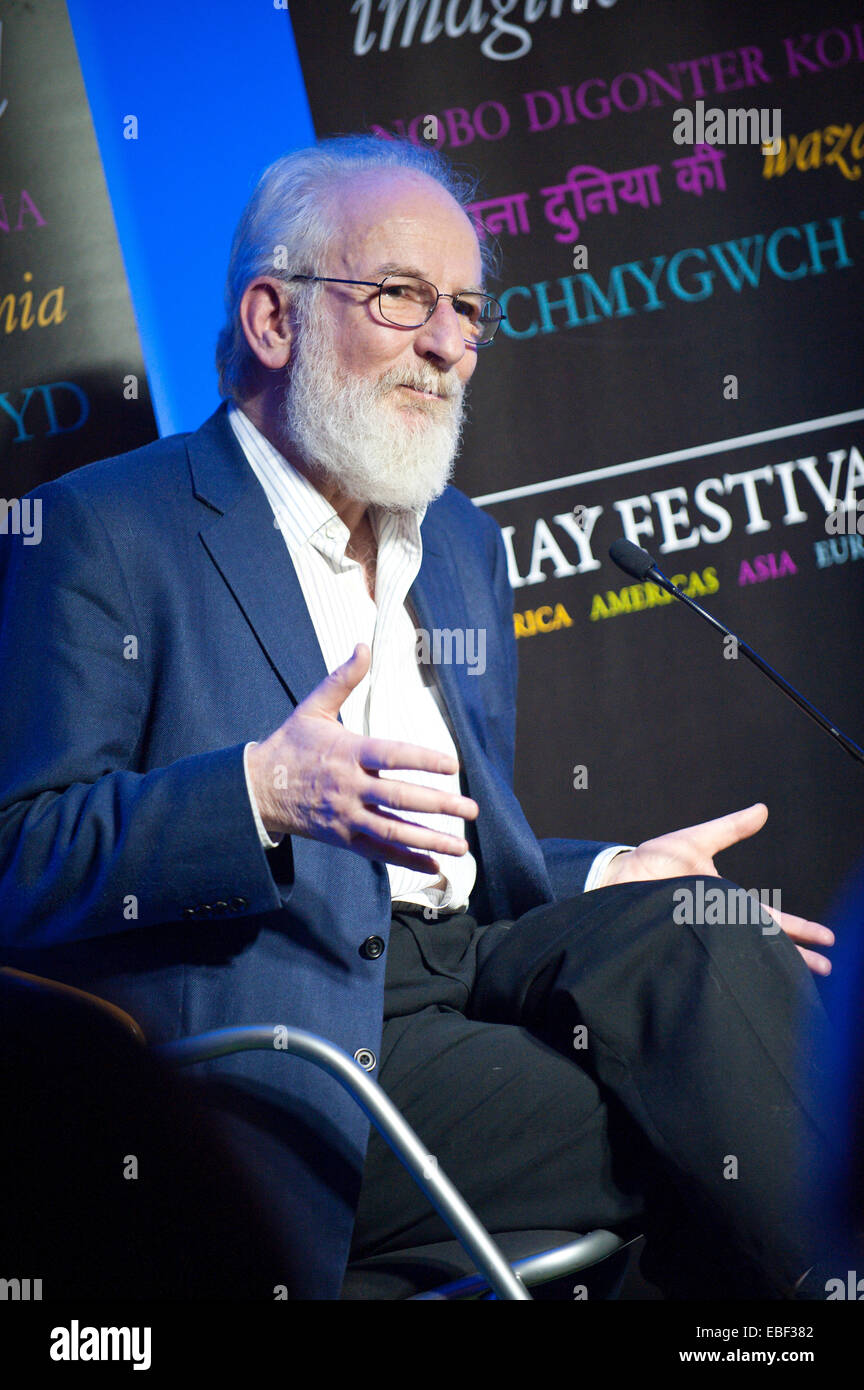 Hay-on-Wye, UK. 29th November, 2014.  Language experts David and Ben Crystal (pictured David Crystal) at the fifteenth Hay Festival Winter Weekend which takes place in venues around Hay-on-Wye  on the 28th 29th & 30th November. This year the Festival is honoured with the attendance of Booker Prize-winners Graham Swift and Eleanor Catton, Laura Bates, creator of the Everyday Sexism project, Danny Dorling on inequality & comedian Danny Ward Credit:  Graham M. Lawrence/Alamy Live News. Stock Photo
