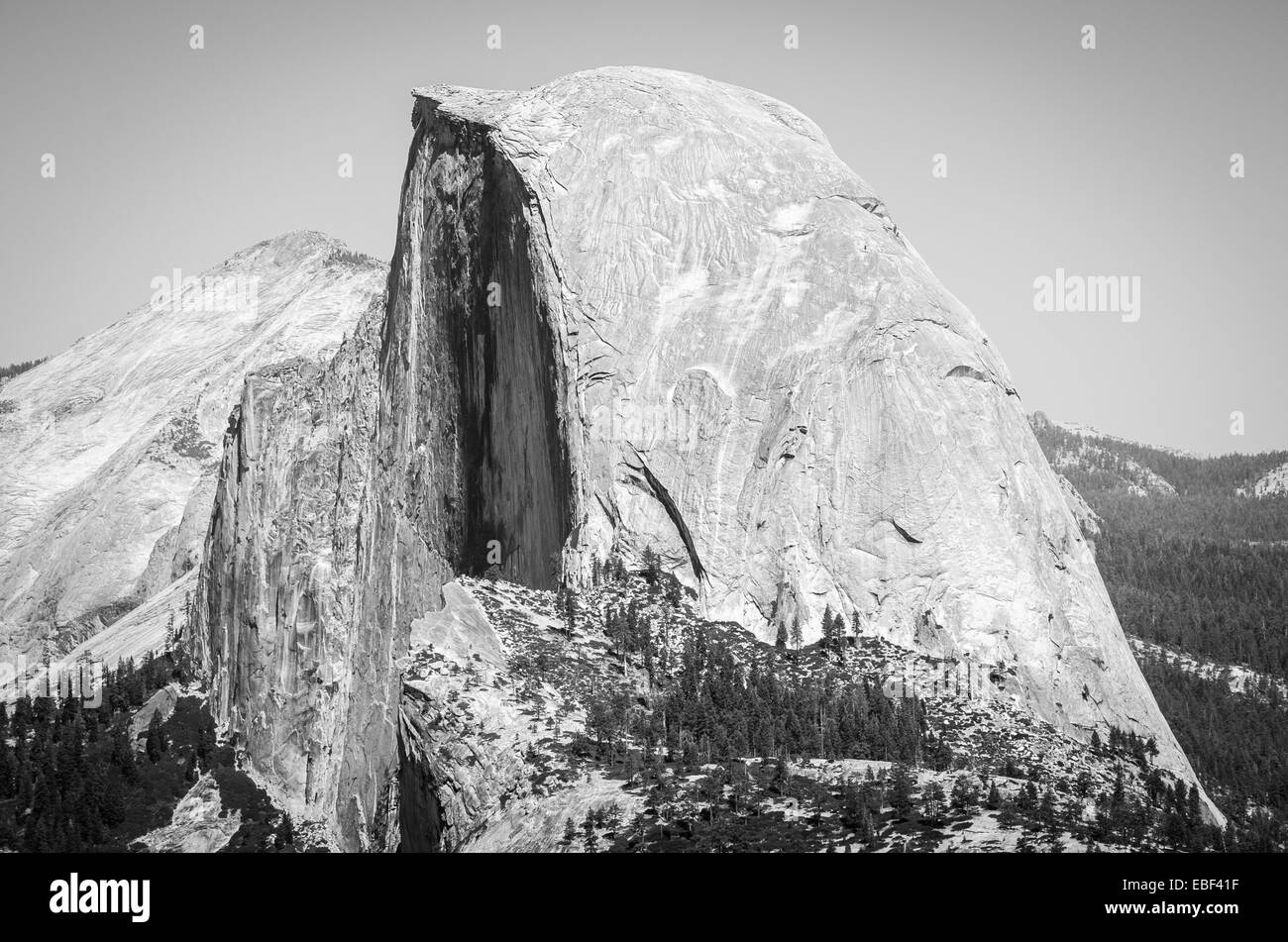 The iconic Half Dome as seen from Glacier Point in Yosemite National Park Stock Photo