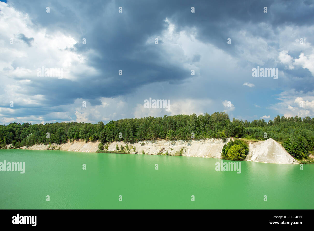 Chalkpit lake near Hrodna, Belarus Stock Photo