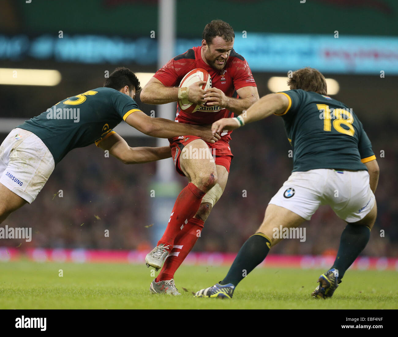 Cardiff, UK. 29th Nov, 2014. Jamie Roberts of Wales in action - Autumn Internationals - Wales vs South Africa - Millennium Stadium - Cardiff - Wales - 29th November 2014 - Picture Simon Bellis/Sportimage. Credit:  csm/Alamy Live News Stock Photo