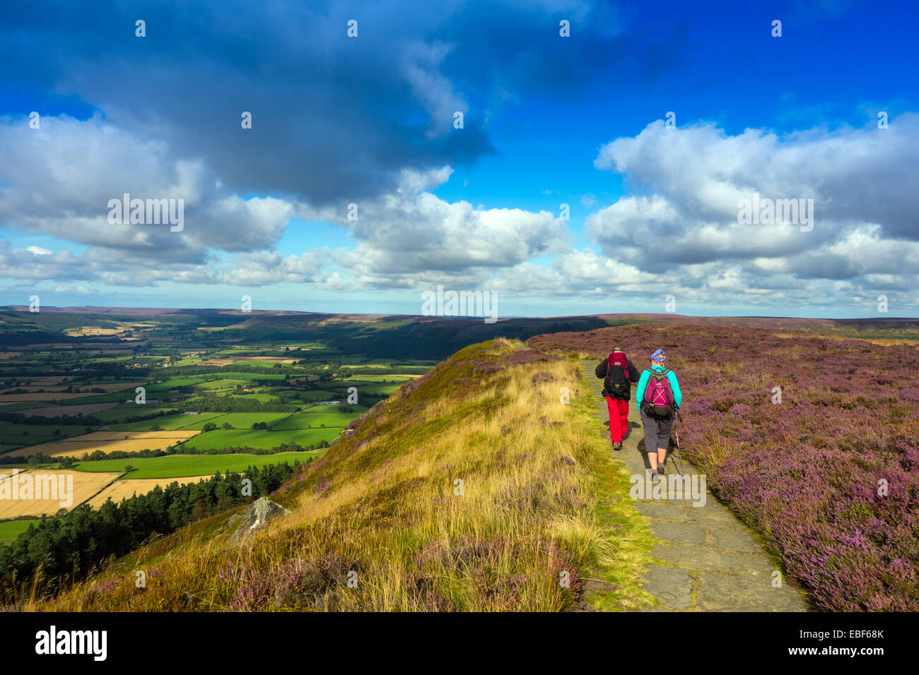 Walkers on Cleveland Way, North York Moors Stock Photo