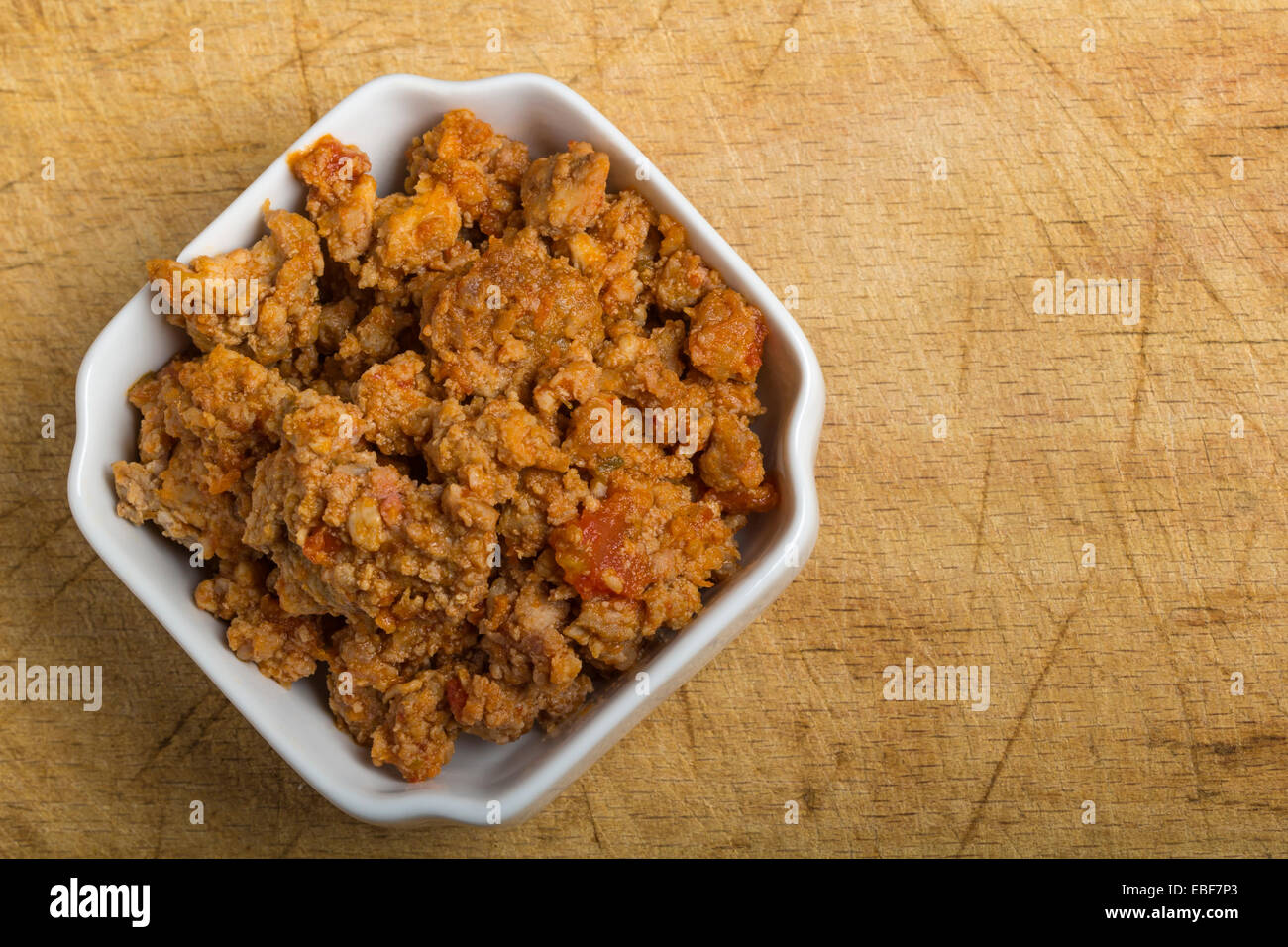Bolognese sauce for spaghetti, odew wood background Stock Photo