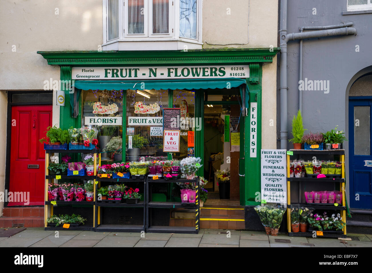 A traditional flower shop in Ludlow, Shropshire Stock Photo Alamy
