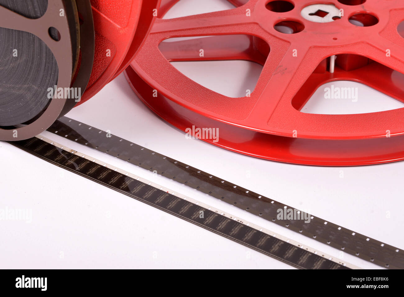 16mm movie files with films reels . Stock Photo