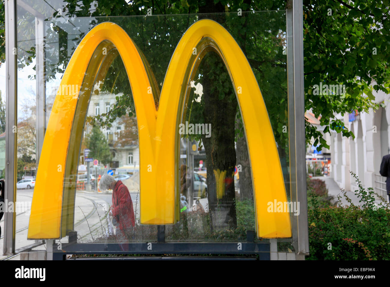 McDonald's sign. Photographed in Vienna, Austria Stock Photo