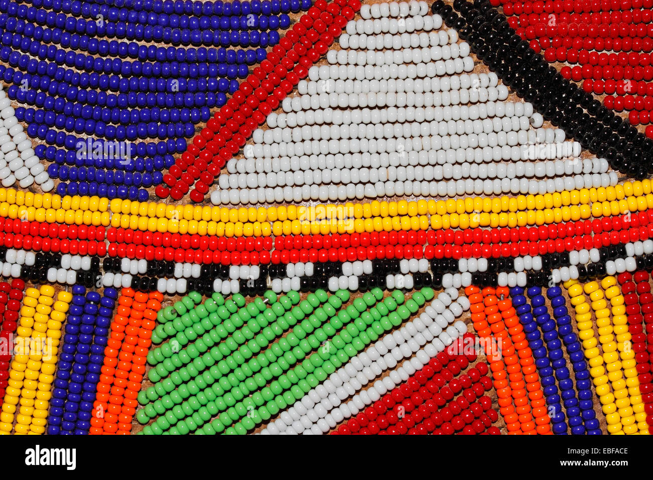 Colorful African beads used as decoration by the Masai tribe in Kenya Stock Photo