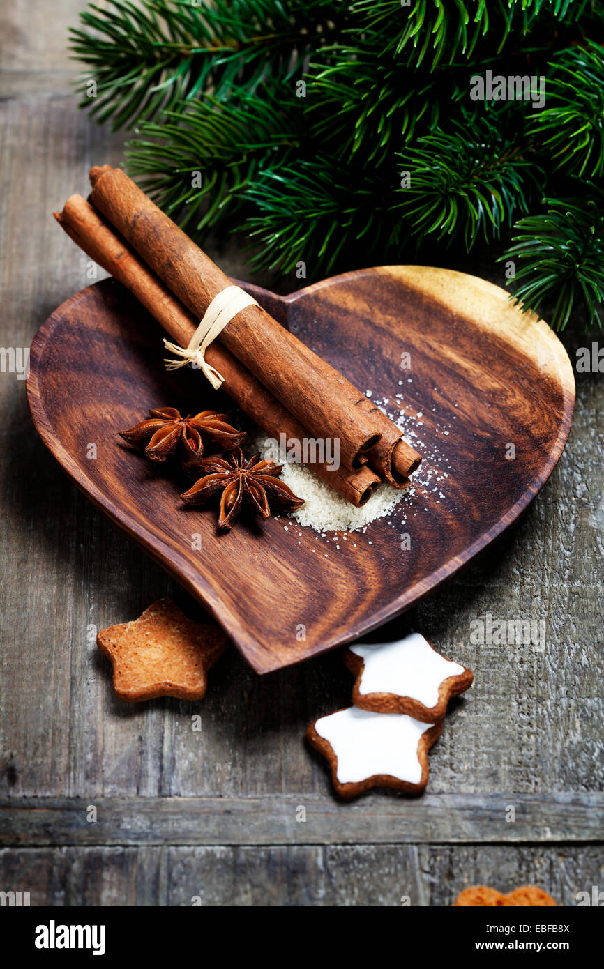 Christmas cookies with cinnamon and anise Stock Photo