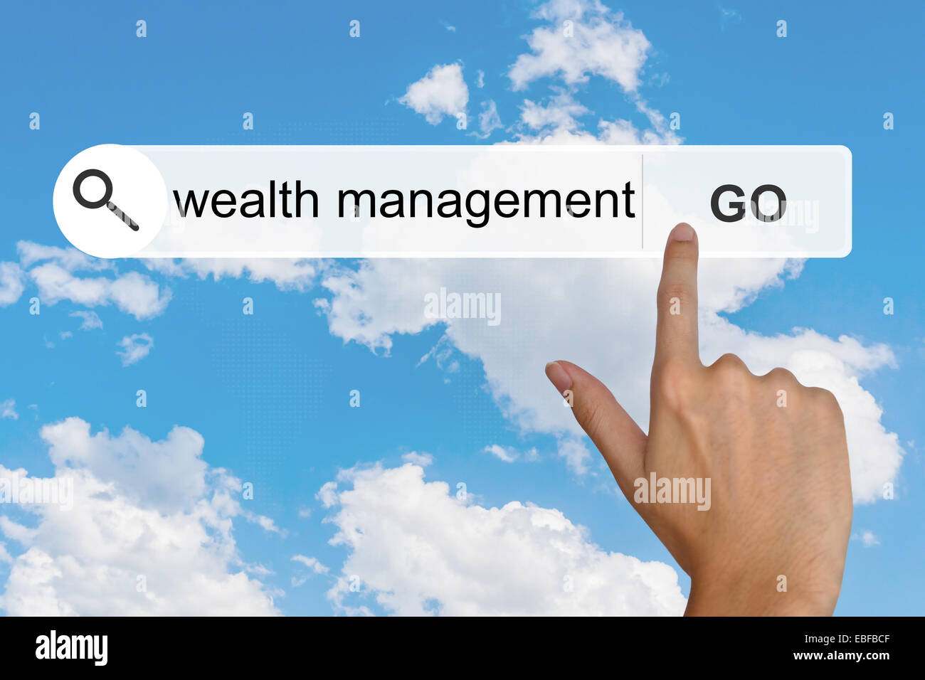 wealth management button on search toolbar Stock Photo