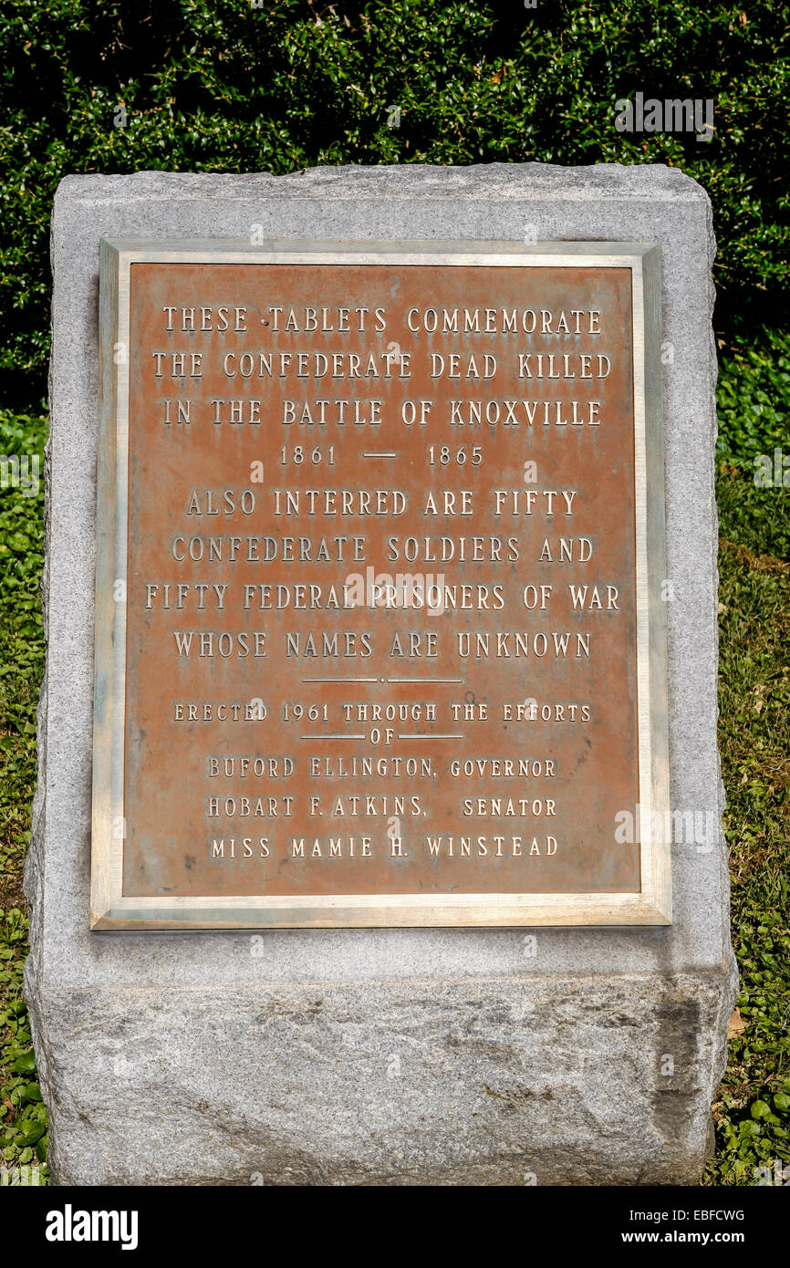 Commemorative plaque to those who died serving in the Confederate Army ...