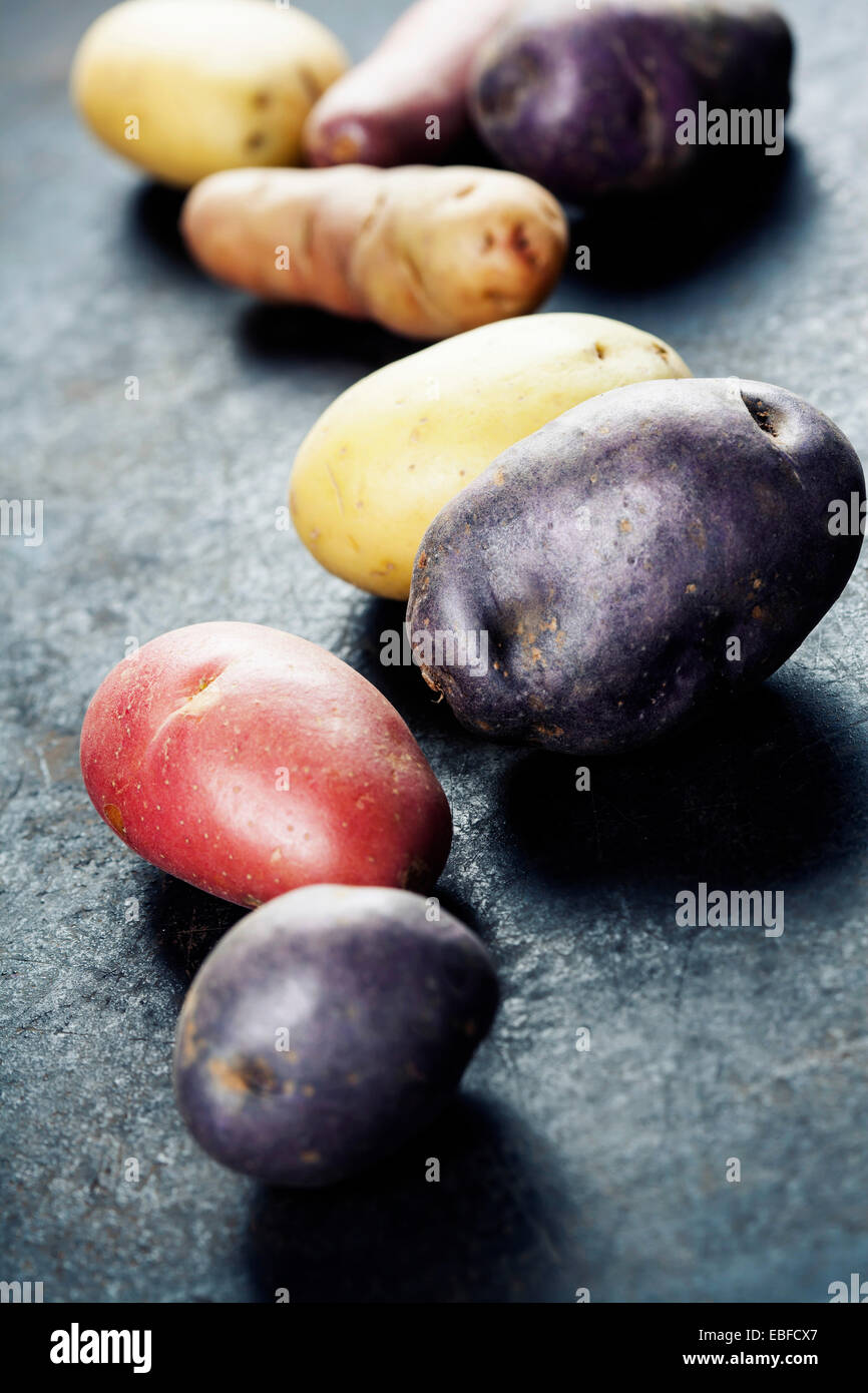 Mixed varieties of fresh potatoes Stock Photo Alamy