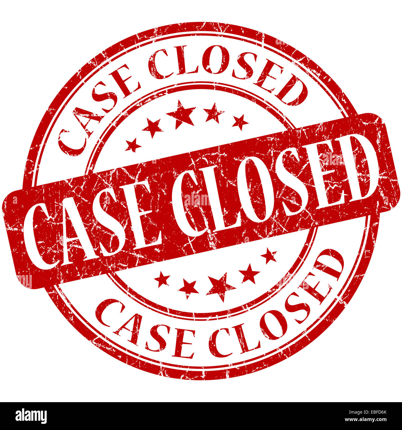 Case closed grunge red round stamp Stock Photo - Alamy