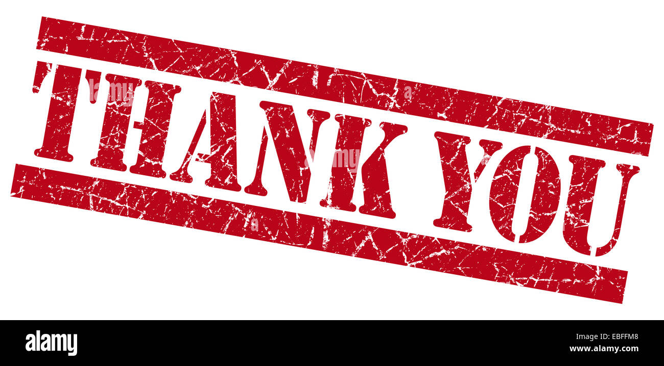 Thank you red grunge stamp Stock Photo - Alamy