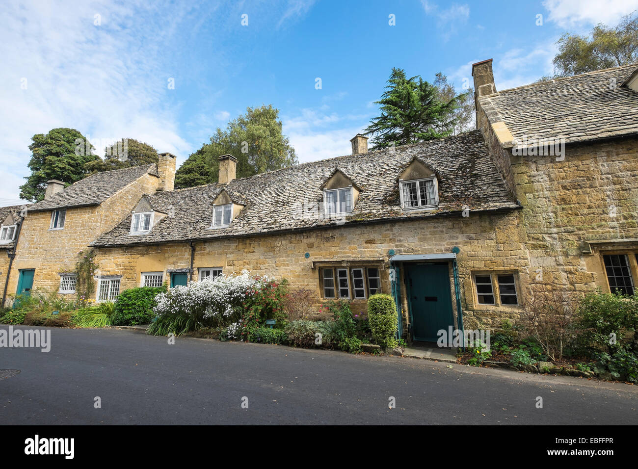 Snowshill manor holiday cottages Snowshill village The Cotswolds Gloucestershire England Stock Photo