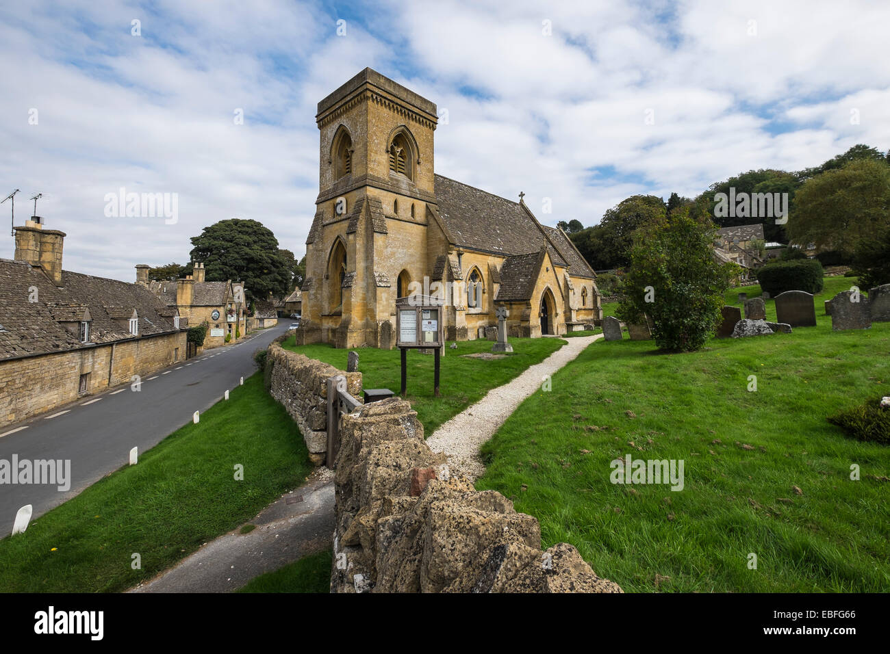 St Barnabas Church Snowshill village The Cotswolds Gloucestershire England Stock Photo