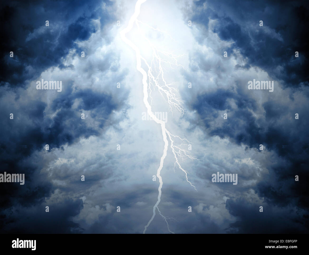 Lightning strike on the cloudy sky Stock Photo - Alamy