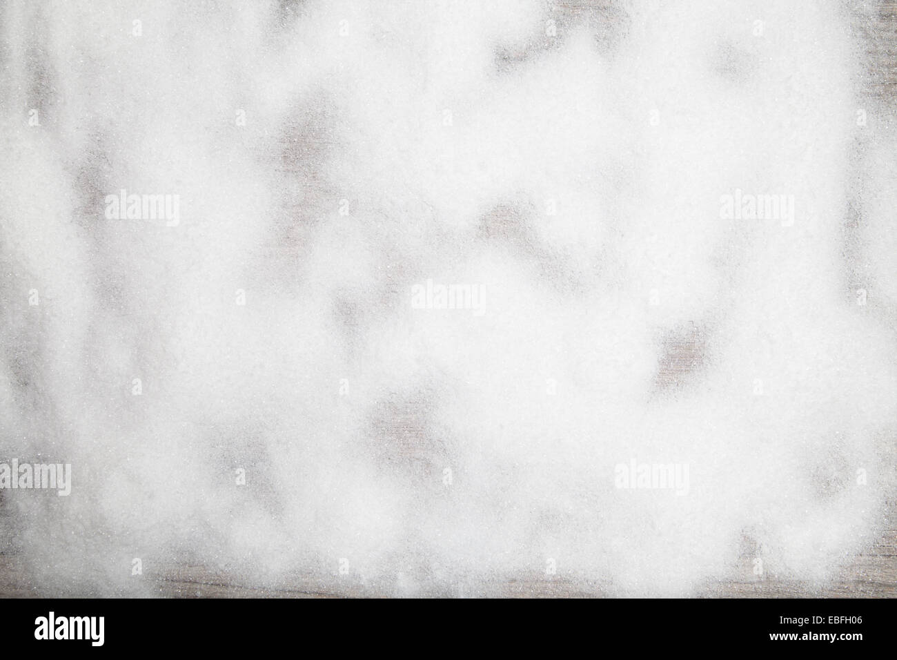snow background on wooden table Stock Photo