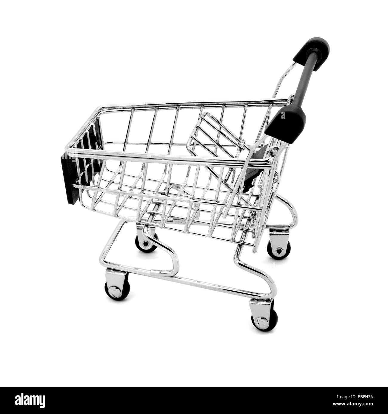 Shopping cart on a white background. Stock Photo