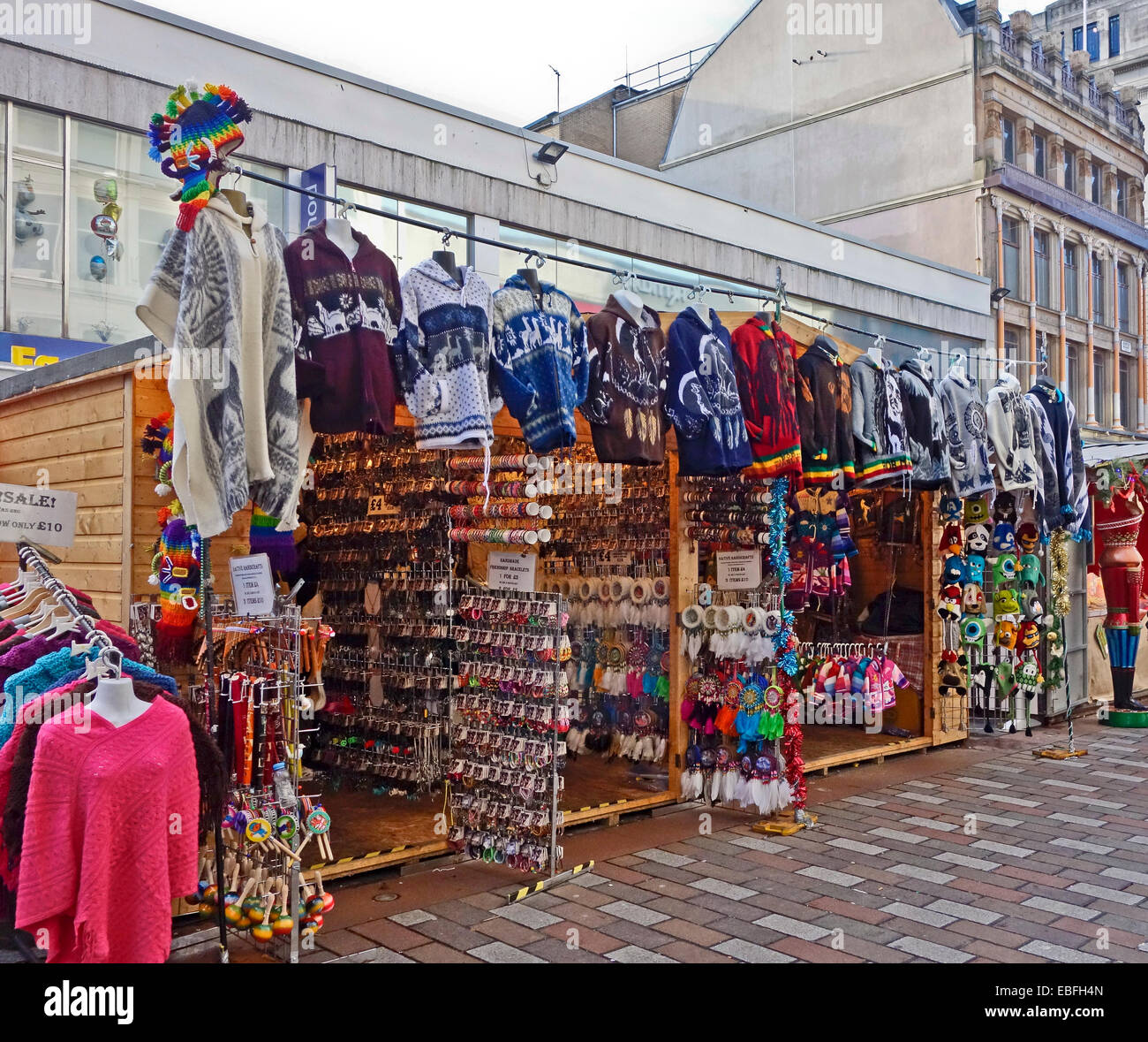 Glasgow 2014 Christmas market with stalls in Argyle Street Glasgow
