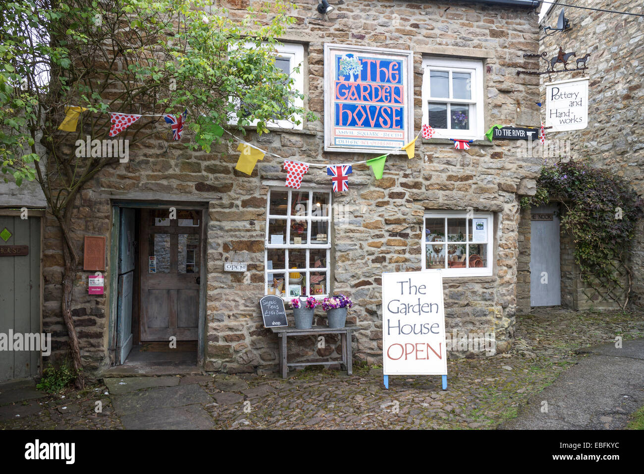 The Garden house shop in Reeth, North Yorkshire. Stock Photo