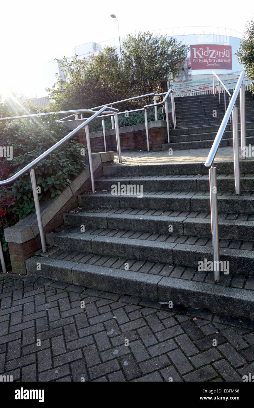 Railings en route to Westfield shopping centre from North Norland park; for  the disabled, bikers, & parents with buggies Stock Photo