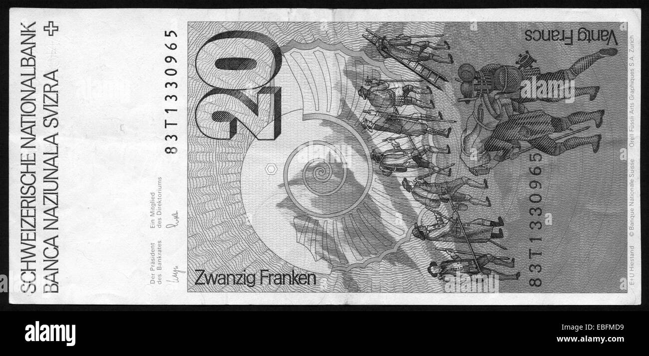 Money and currency of switzerland Black and White Stock Photos & Images ...