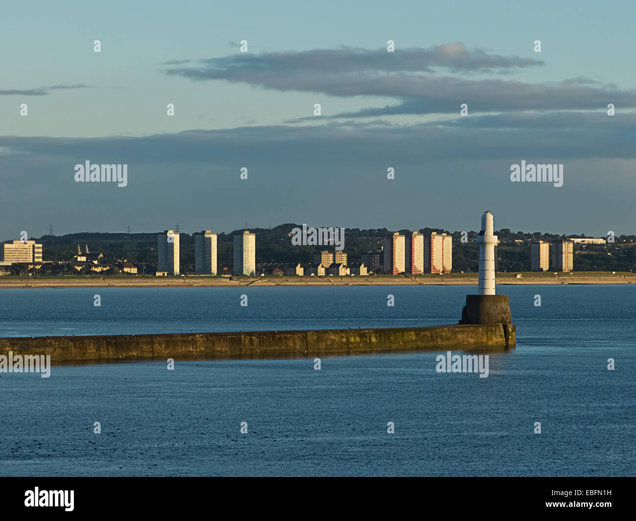 Aberdeen harbour and skyscrapers. Stock Photo