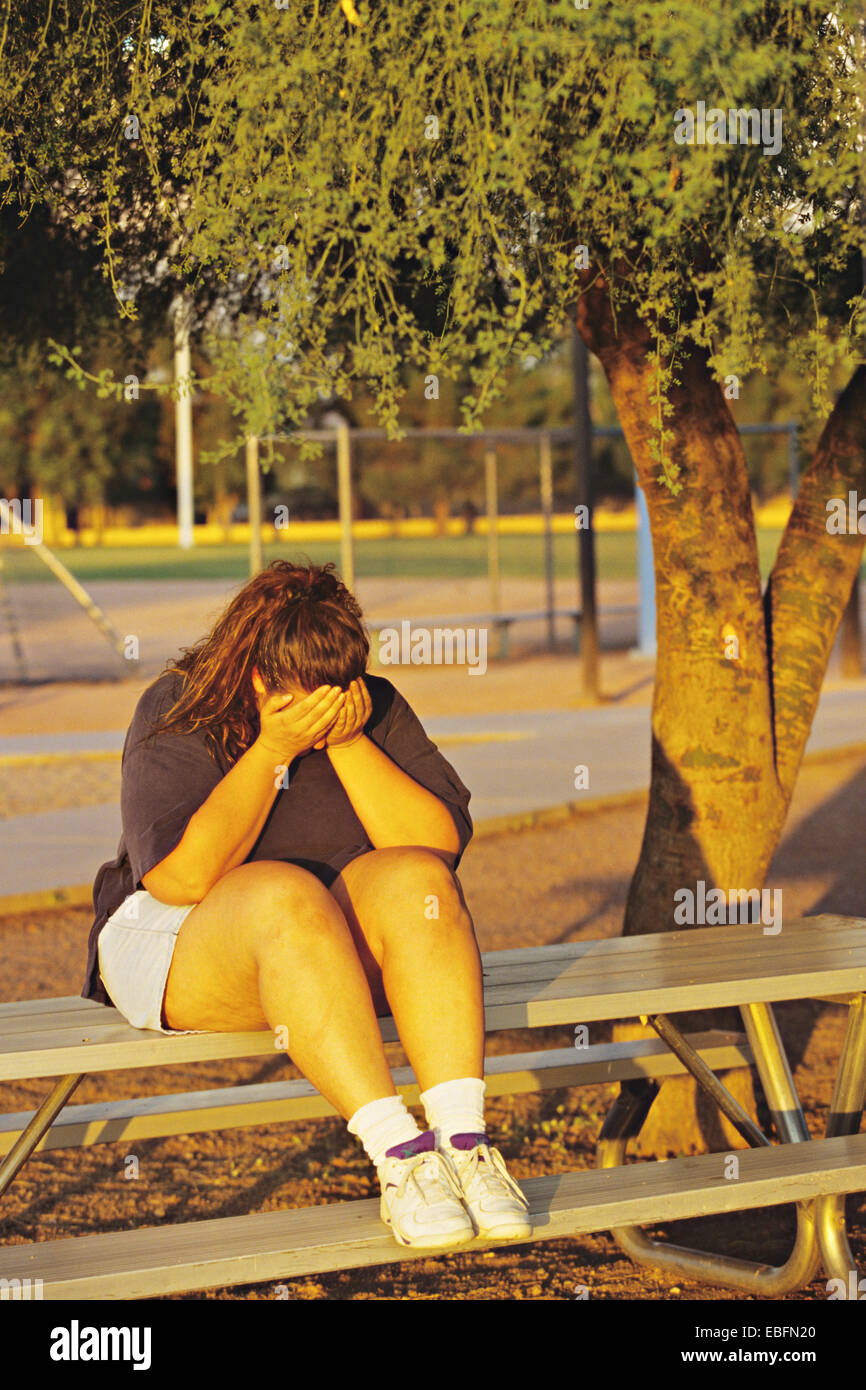 Depressed, Overweight Teen, Stock Photo