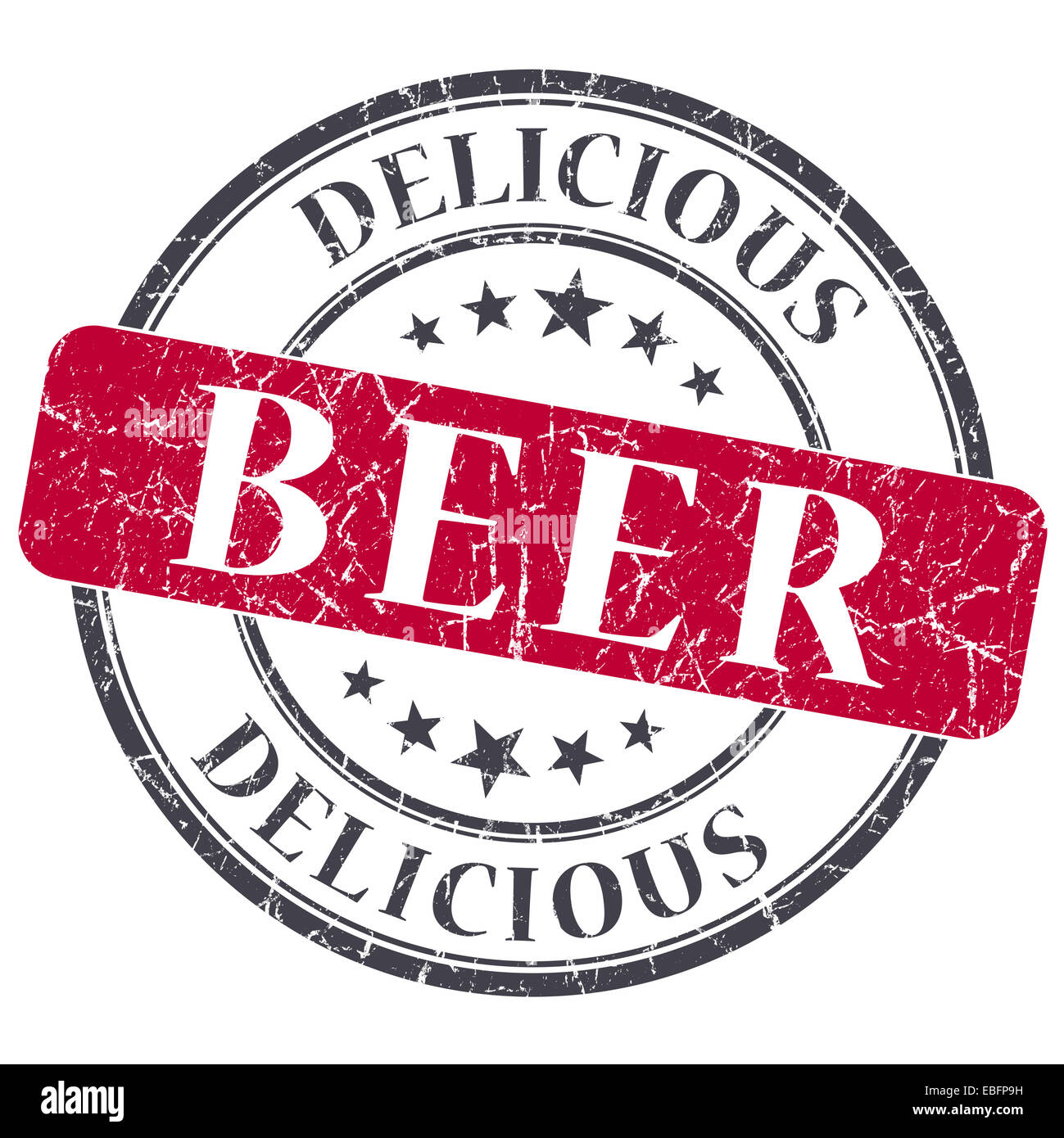Beer red grunge textured vintage isolated stamp Stock Photo - Alamy