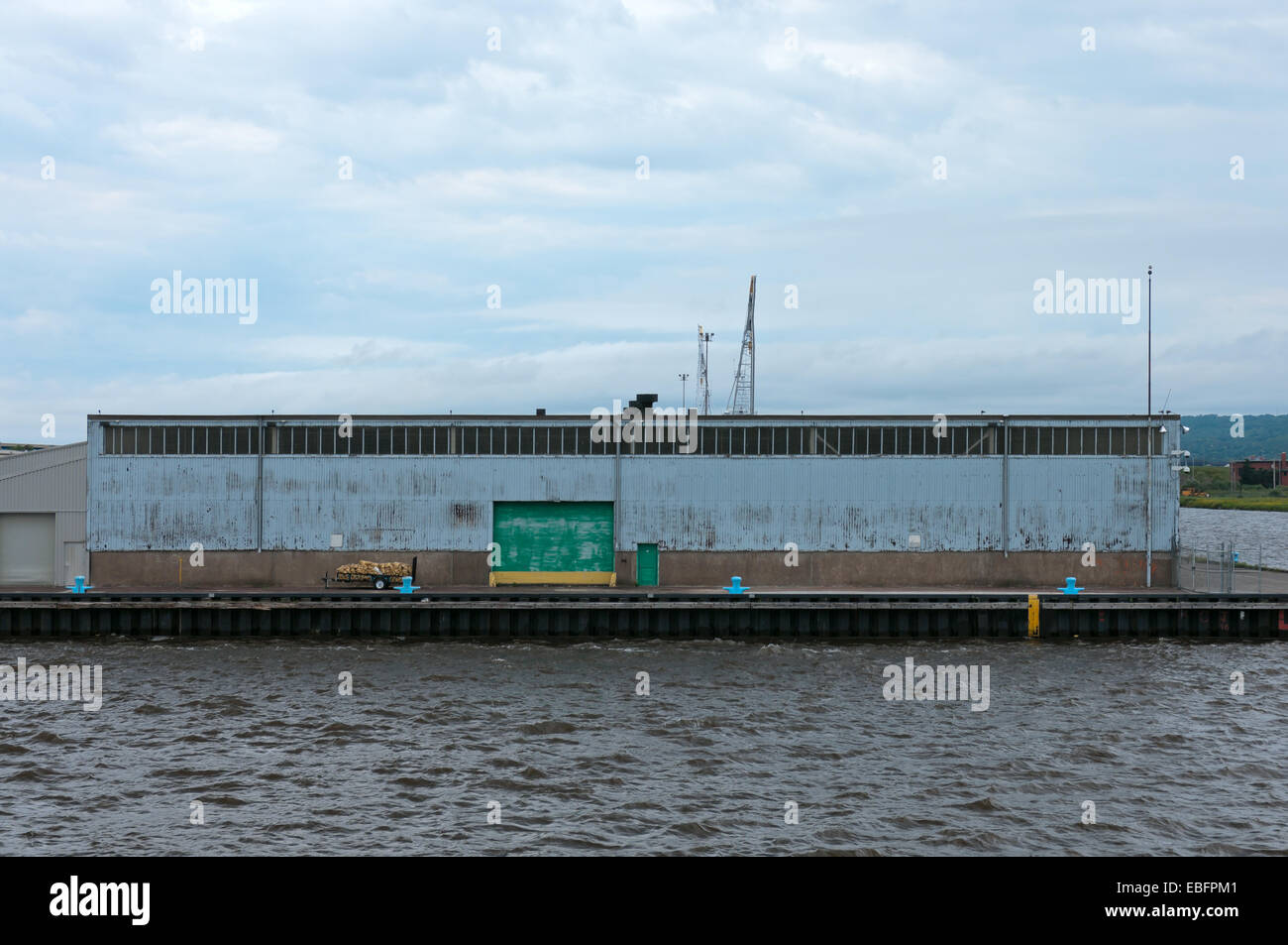 storage and warehouse building in duluth harbor on lake superior in