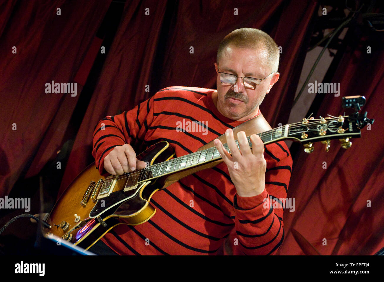Polish jazz guitar player Krzysztof Wolinski performing at a culture