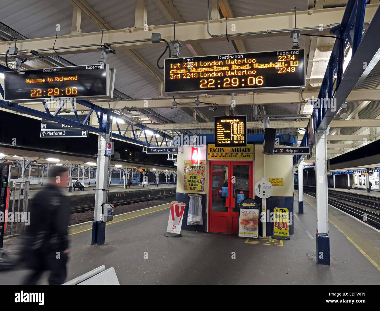 Night time panorama Richmond Railway Station London England UK Stock Photo