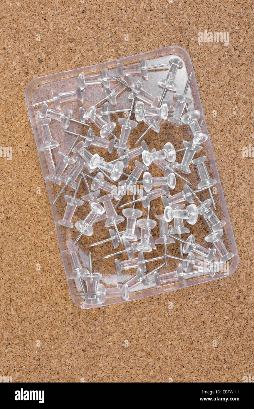 A close up shot of a notice board pins Stock Photo Alamy
