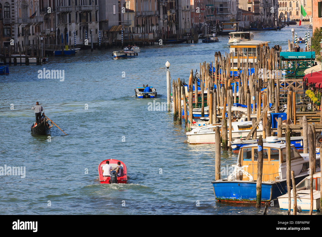 The view on the Grand Canal in Venice from the Rialto Bridge Stock ...