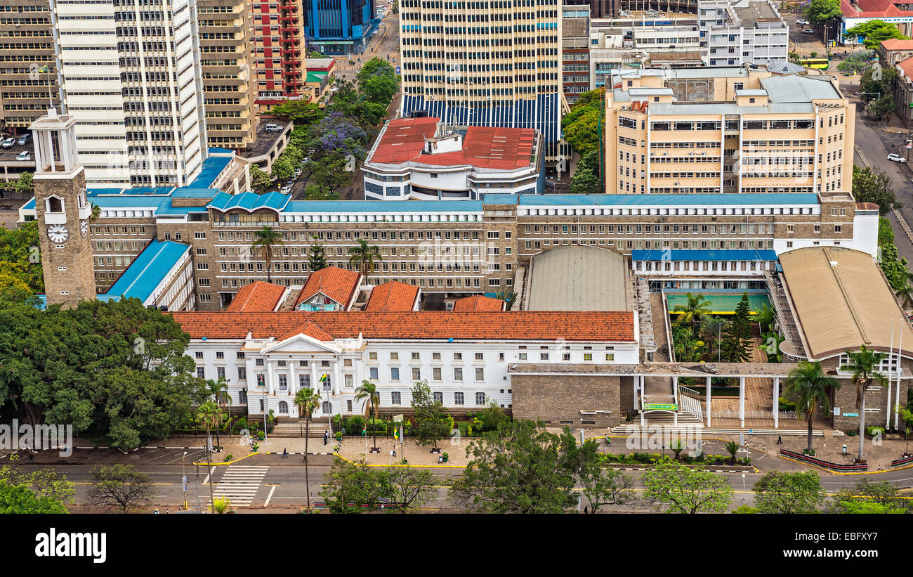 Nairobi City Council viewed from the Kenyatta International Conference Centre Stock Photo