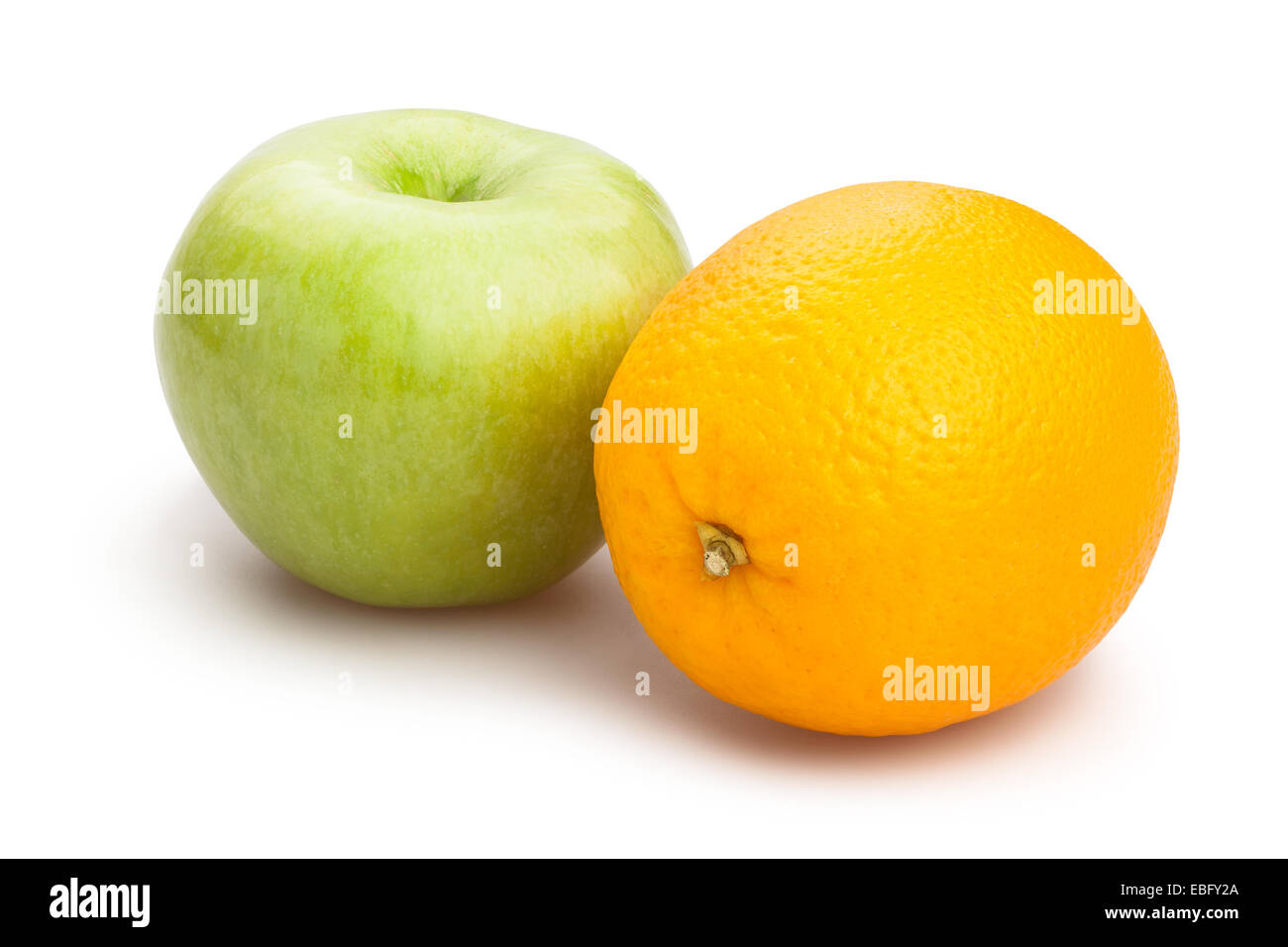 apple and orange isolated Stock Photo